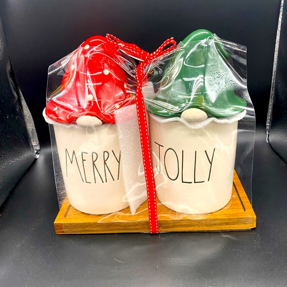 Rae Dunn Holiday New Rae Dunn Merry And Jolly Pair Of Small Gnome
